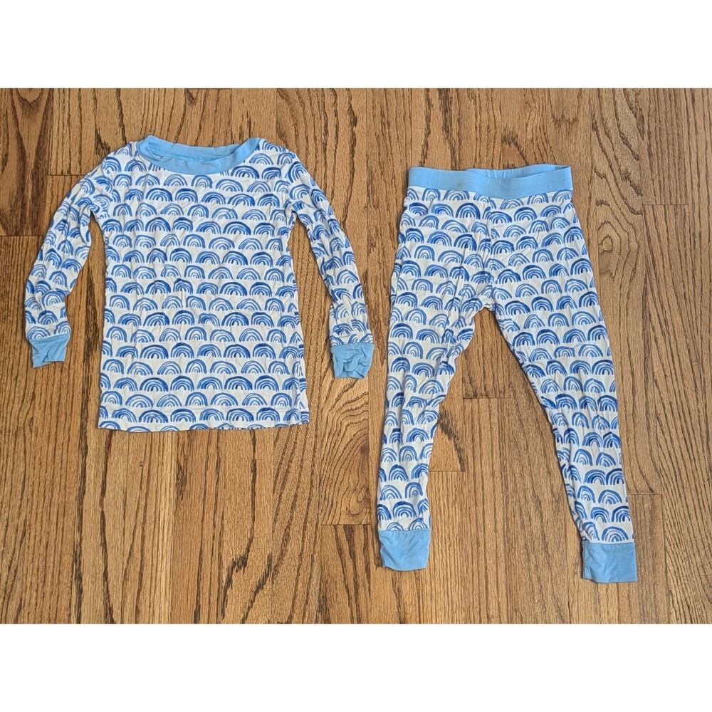 Little Sleepies Blue Rainbows PJs 2T Two Piece Set Bamboo Viscose Soft Pajamas